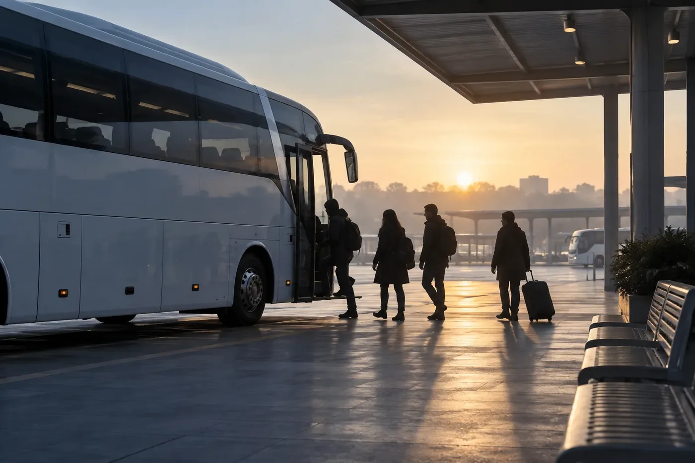 Illustration representing passenger bus transport